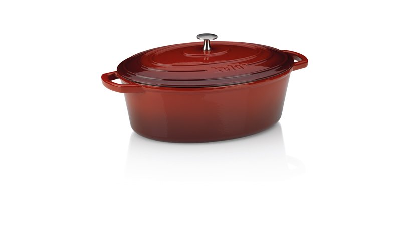 Braadpan Gietijzer Ovaal Rood, 33 cm x 26 cm- Kela | Calido