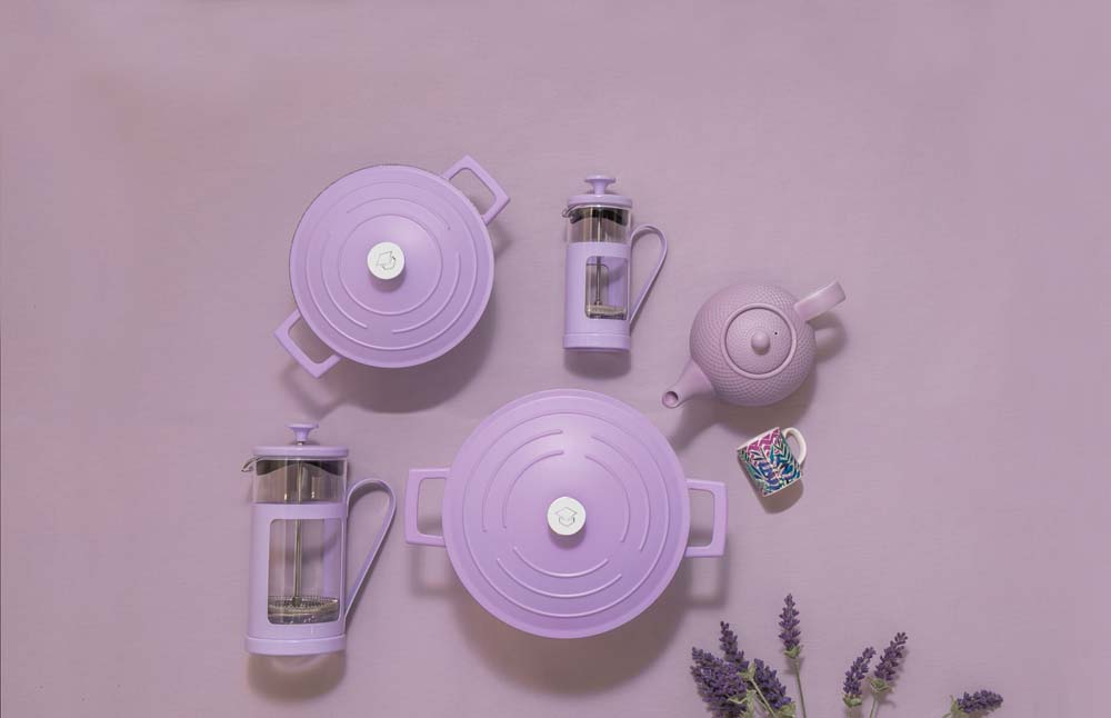 Theepot Globe - Met Textuur - 900ml - Incl Theefilter - Lila - Londen Pottery