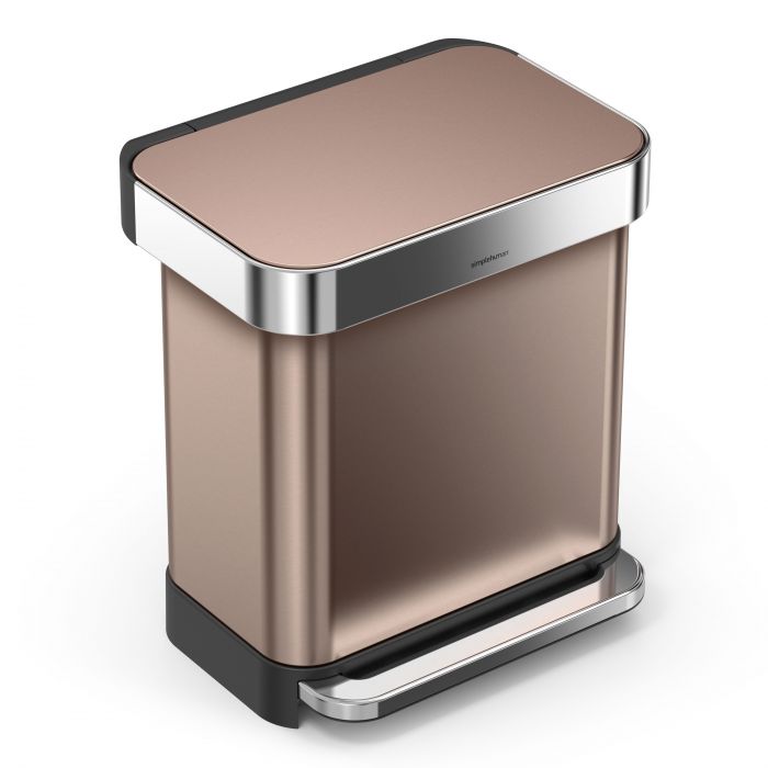 Afvalemmer Rectangular - 30L - Rose Gold - Simplehuman
