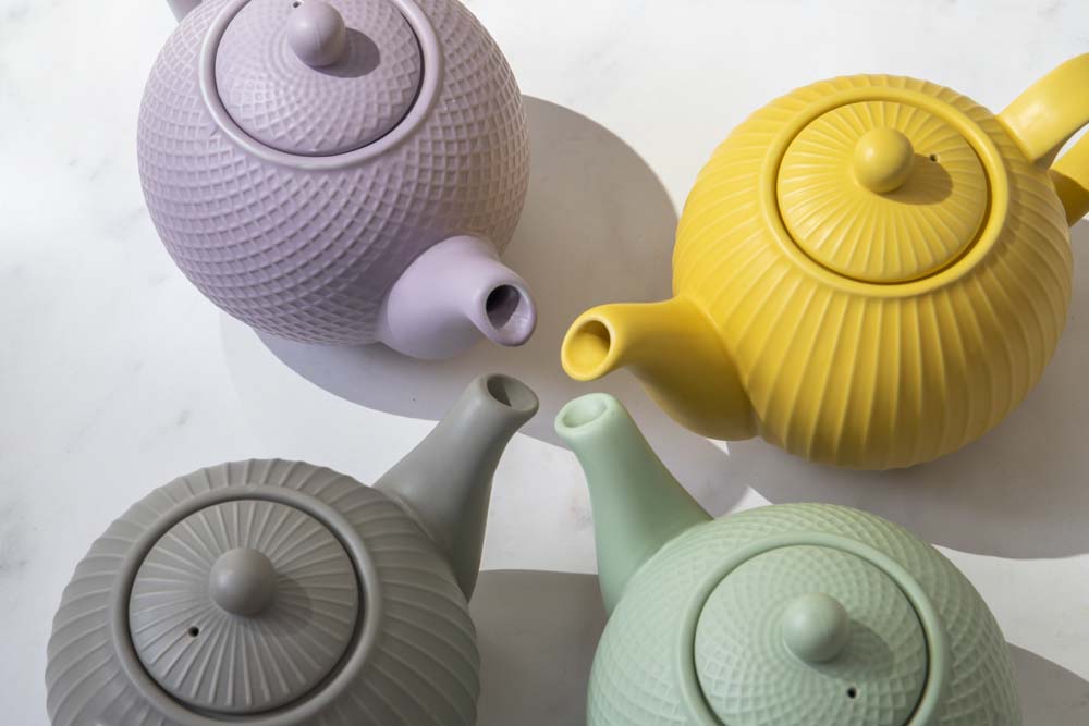 Theepot Globe - Met Textuur - 900ml - Incl Theefilter - Geel - Londen Pottery