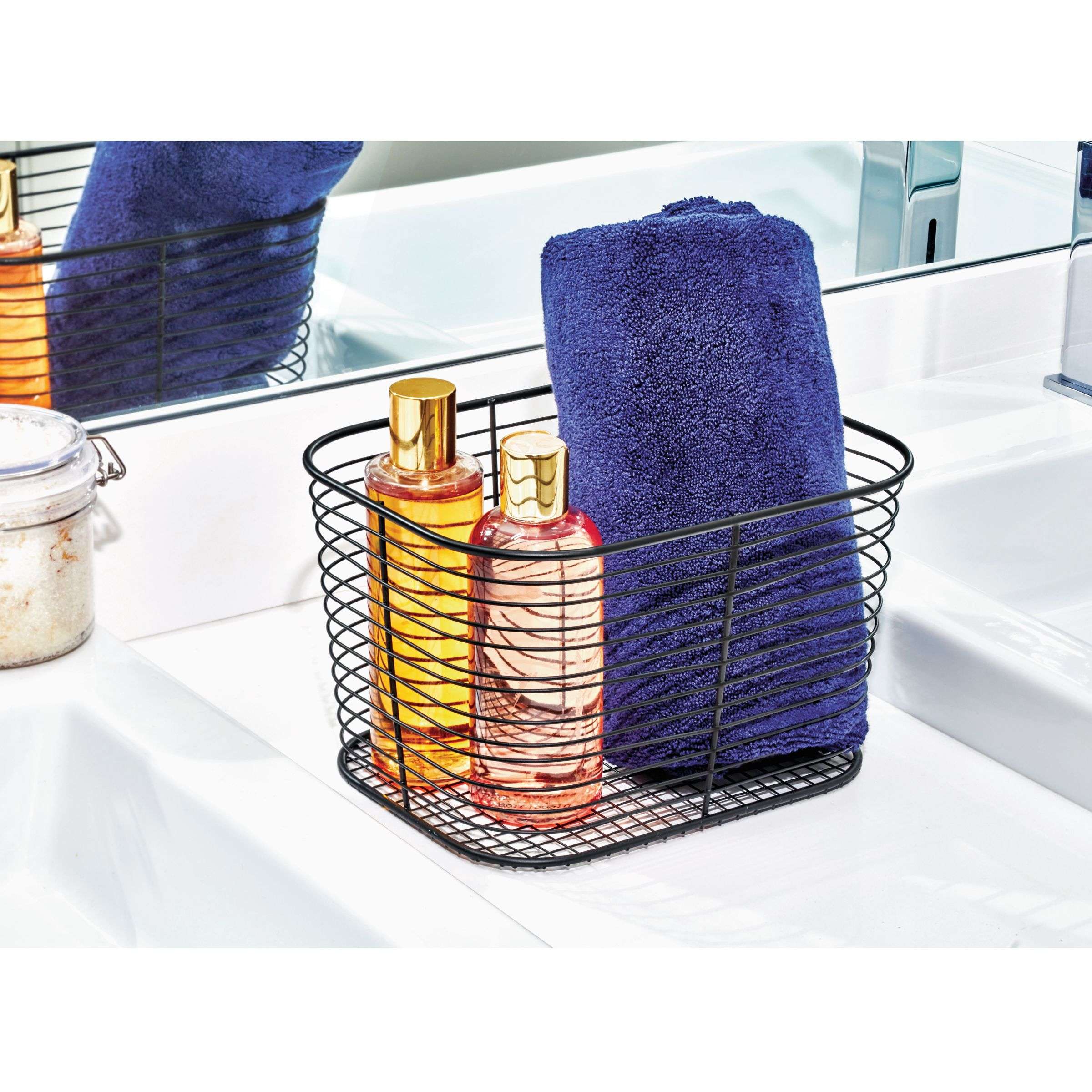 Badkamer Mand, Klein, Zwart, 23.8 x 18.7 x 14.4 cm, RVS - iDesign | Vienna