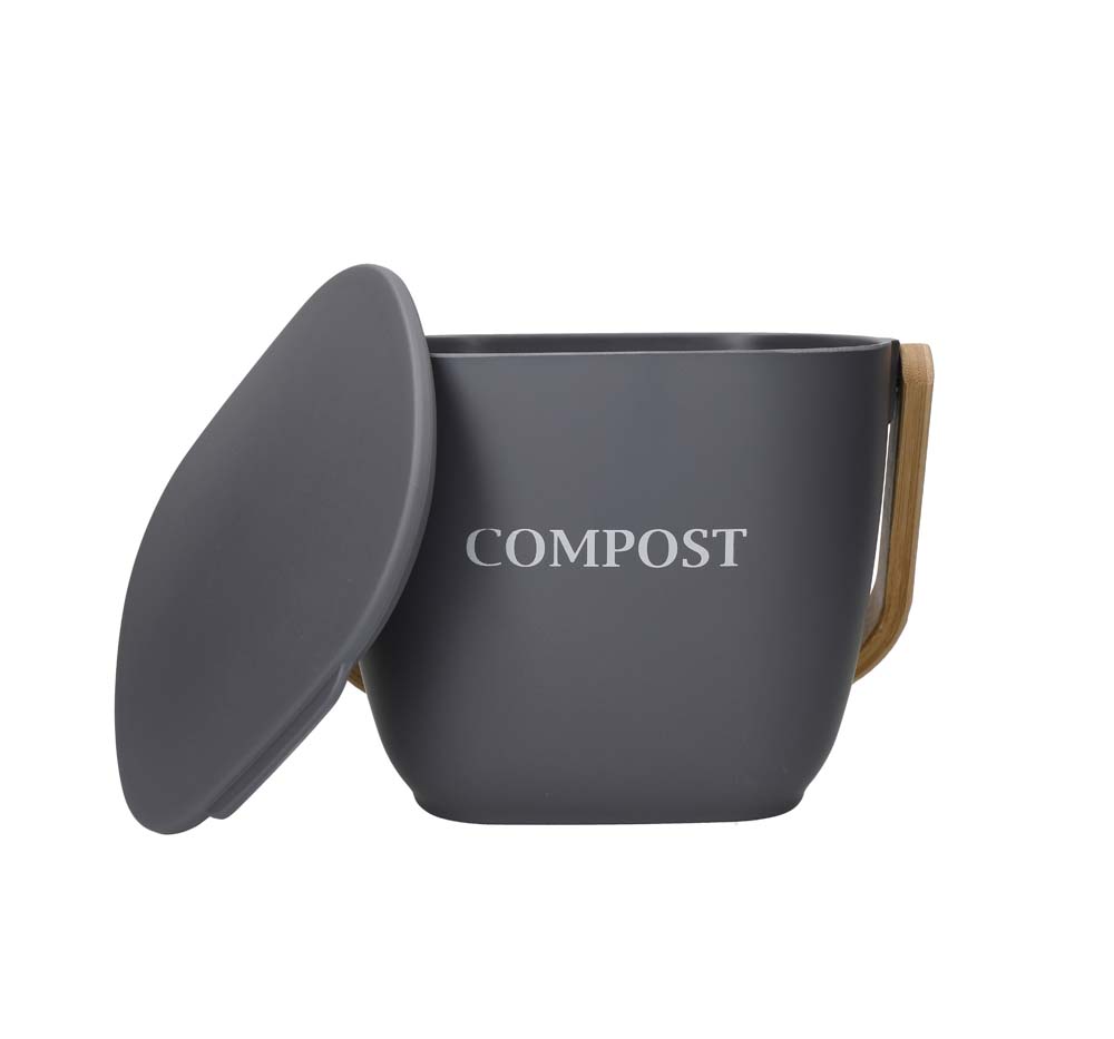 Compostbak van bamboevezel - Grijs - Natuurlijke vezel - Compostemmer - Natural Elements