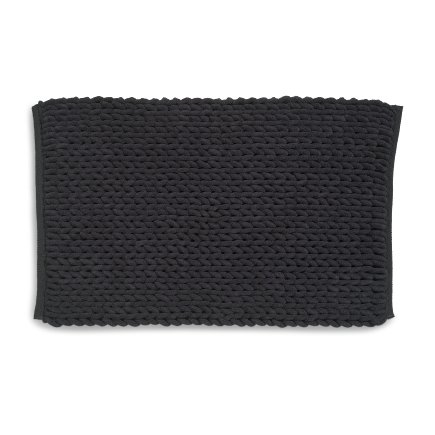 Badkamer Vloerkleed, Badmat, 120 x 70 cm, Zwart, Gerecycled Polyester, Katoen - Kela | Masha