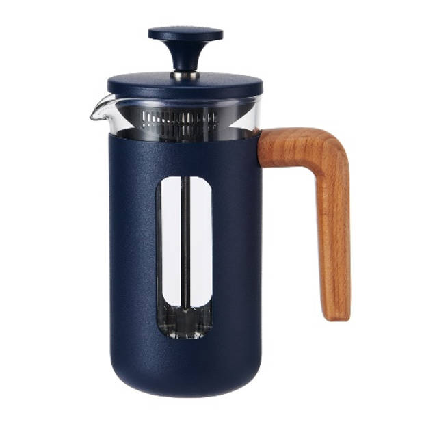 Cafetière, 3 Cups, 0.35 L, RVS, Glas, Hout, Blauw - La Cafetière | Pisa