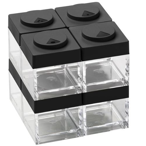 Kruidenpotje met Strooideksel, Set van 8, Zwart - Omada | Brickstore