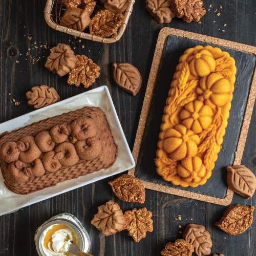 Bakvorm "Wheat & Pumpkin Loaf Pan" - Nordic Ware | Fall Harvest Bronze