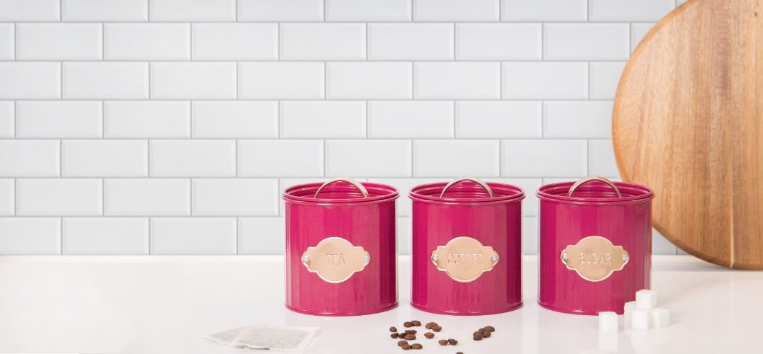 Voorraadbussen, Set van 3 Stuks, 1 L, Bordeaux - KitchenCraft