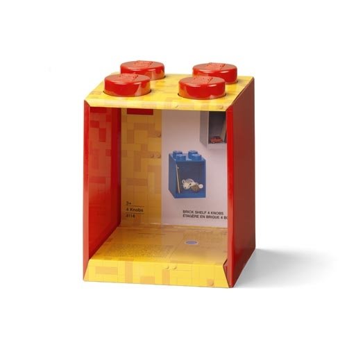 Iconic Brick Boekenplank, Rood - Polypropyleen - LEGO