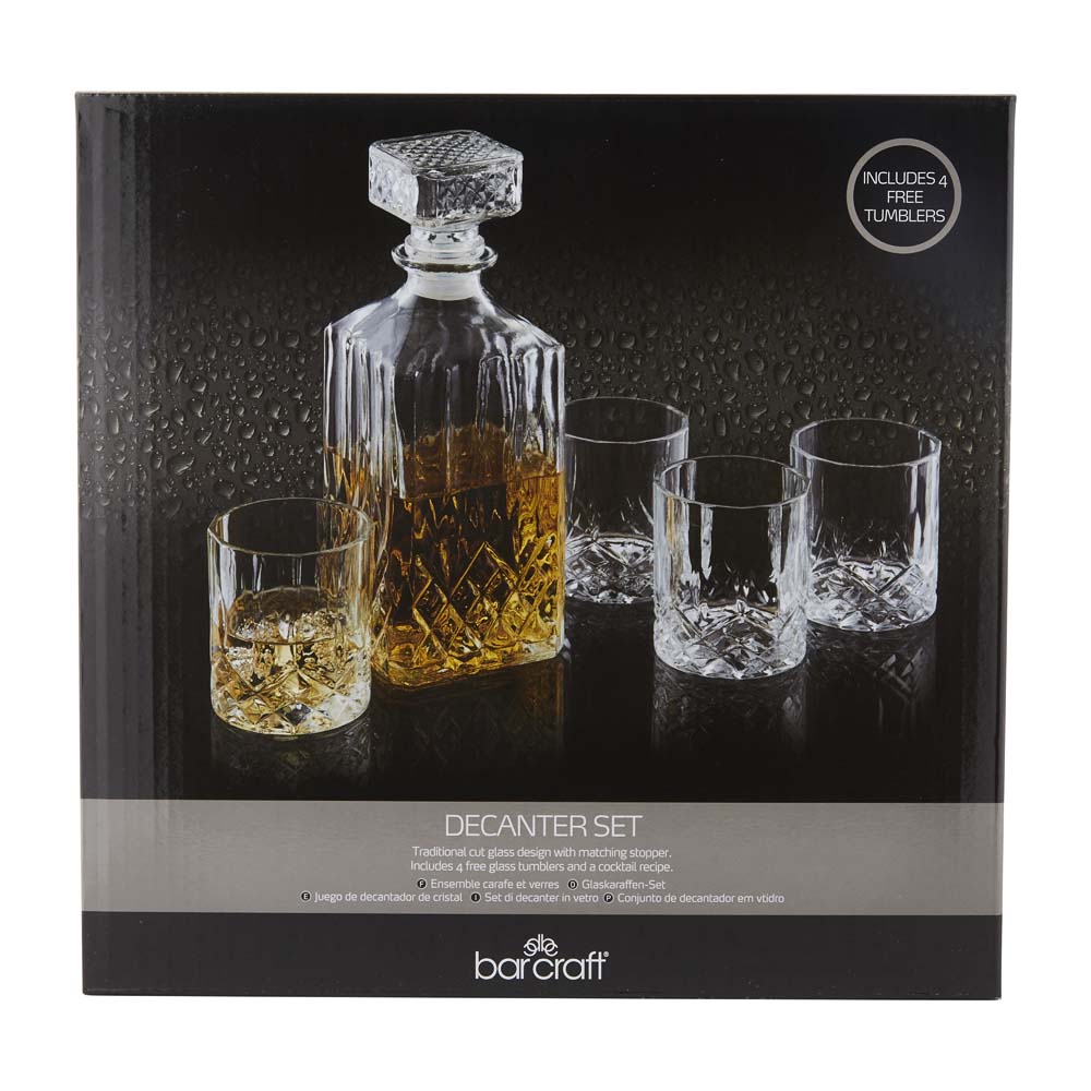 Whiskey Set - Decanteerset - Karaf met glazen - Geslepen Glas - BarCraft