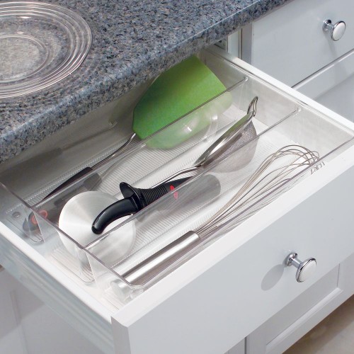 Lade Organizer, 3 Vakken, 26.7 x 34.8 x 7.6 cm, Kunststof, Transparant - iDesign | Linus