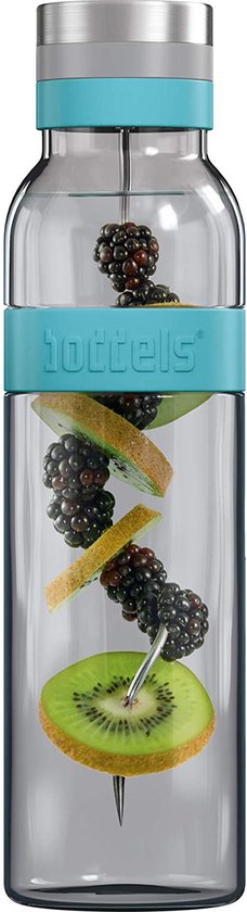 Karaf met Spies en Filter, 1.1 L, Glas, Siliconen, Turquoise Blauw - Boddels | Sund