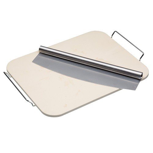 Pizzasteen met Mes - 37.5x30x1.5cm - KitchenCraft | Italian