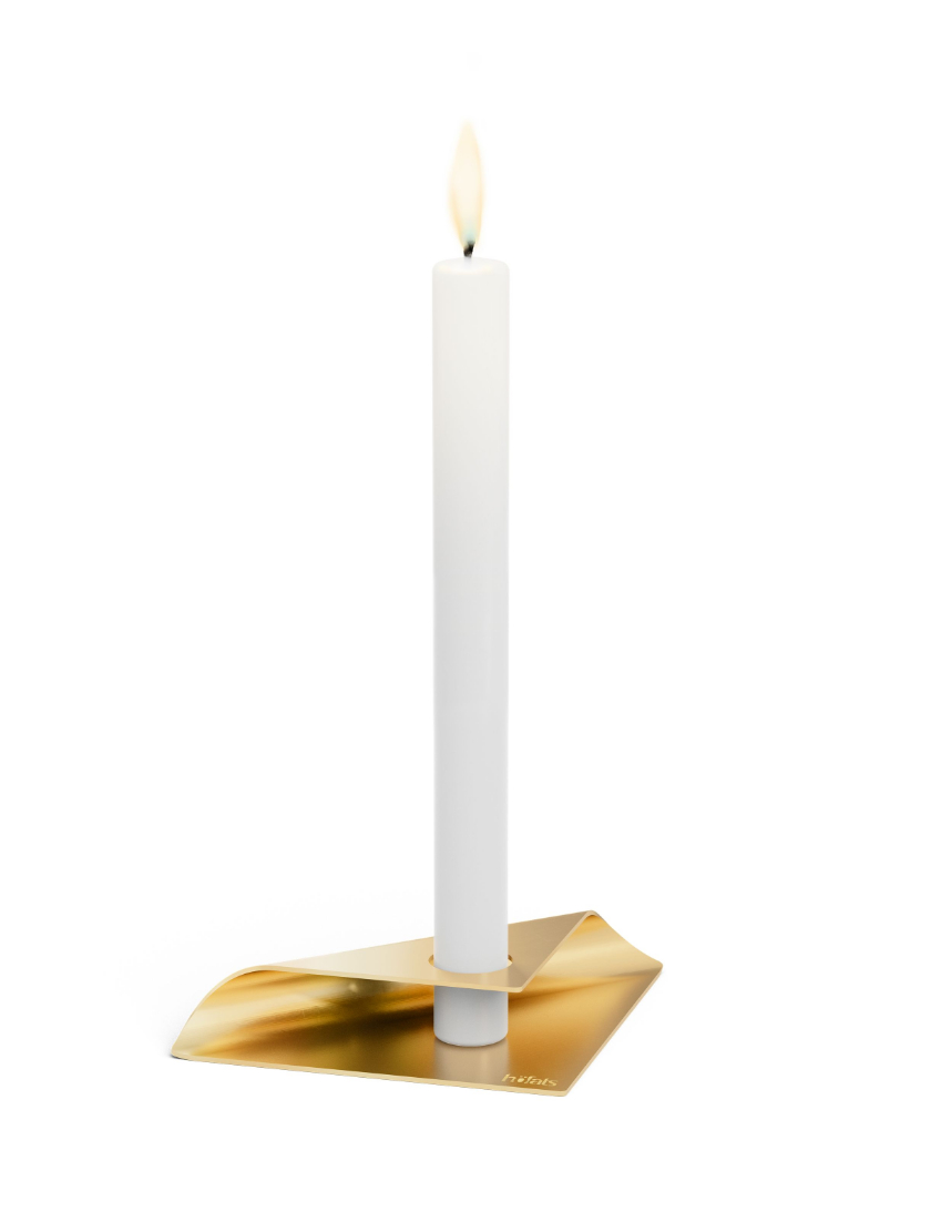 Kaarsenhouder RVS, Goud - Höfats | Square Candle