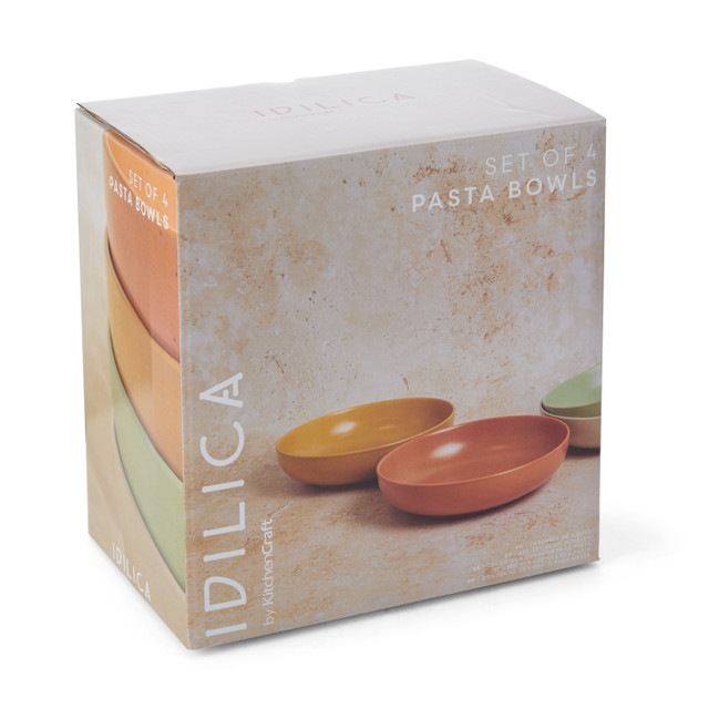 KitchenCraft Idilica Stoneware Coupe Bowl Set, Gift Boxed