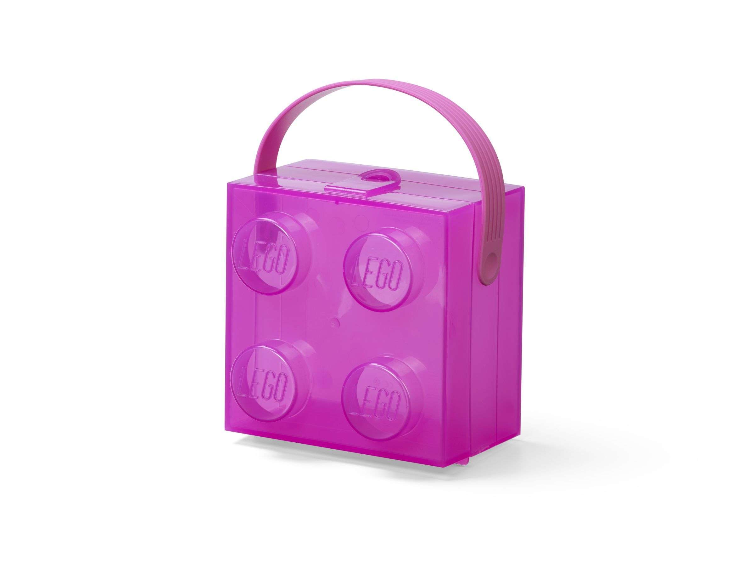 Lunchbox Brick 4 met Handvat, Transparant Paars - LEGO