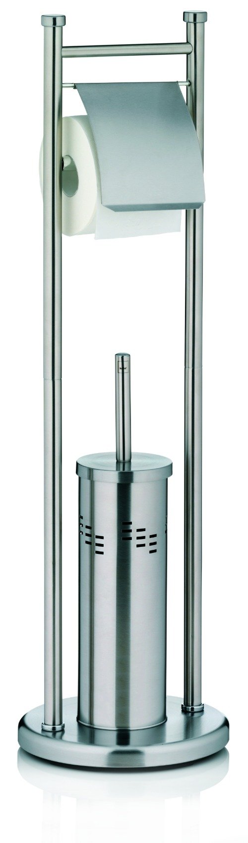 Swing Toiletrol en wc-borstel Houder - Zilver - Kela