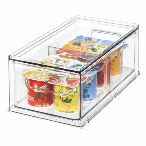 Koelkast Opberglade met Verdeler, 16.9 x 31.3 x 11.8 cm, Kunststof - iDesign | The Home Edit