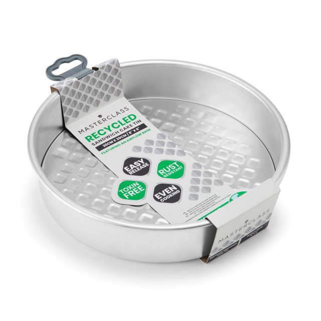 MasterClass Recycled Aluminium Round Sandwich Tin, Sleeved