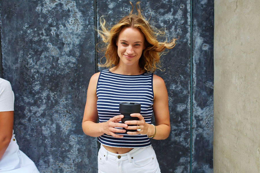 Pocket Cup, Carbon - 355 ml - Drinkbeker - Koffiebeker - Zwart - Opvouwbaar | Stojo