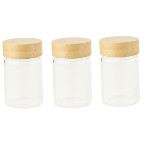 Kruidenpotjes, Set van 3 Stuks, Bamboe, 750 ML  - Pebbly