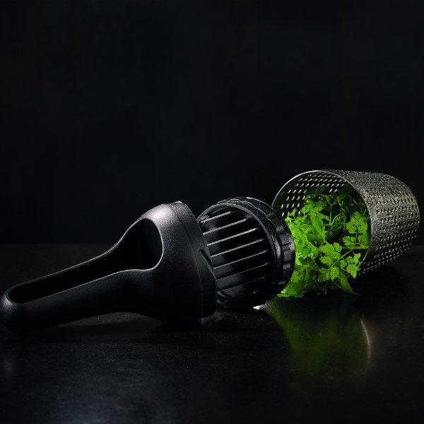 Kruidenbol met Mes, 8 x 22 cm, Zwart - Rösle