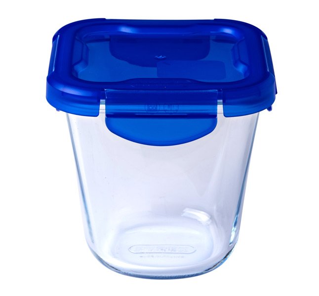 Cook & Go Vierkante Schaal Met Deksel - Set van 3 Stuks - Blauw - Pyrex