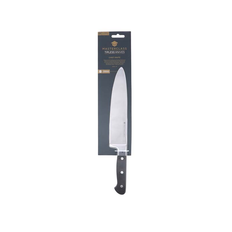 Koksmes 20cm, Afgeronde punt - Tipless - RVS Lemmet - Chefs Knife - MasterClass | Tipless