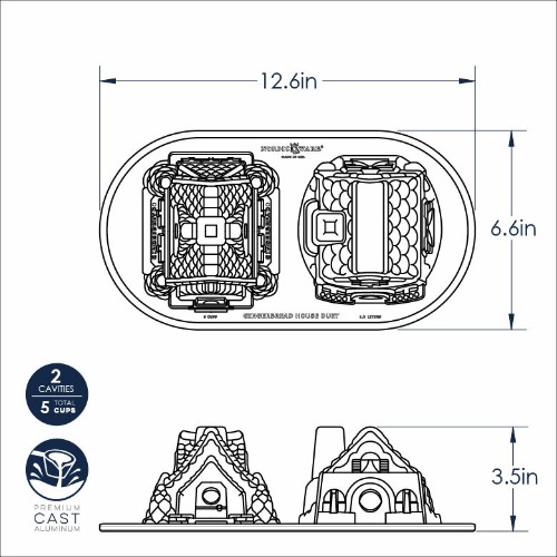 Bakvorm "Gingerbread House Duet Pan" - Nordic Ware | Sparkling Silver Holiday