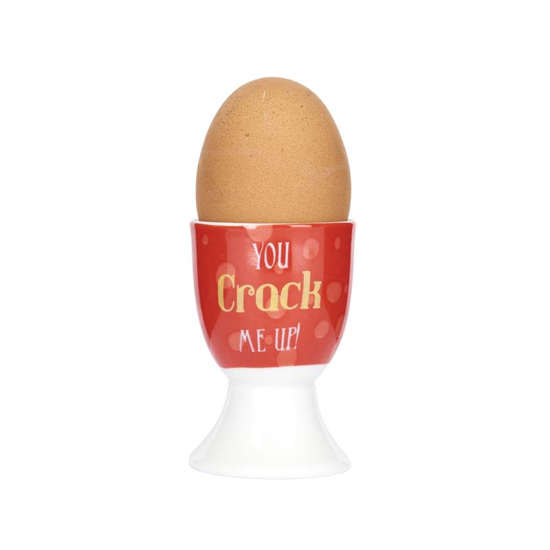 Eierdop, You crack me up - Porselein - Rood - KitchenCraft