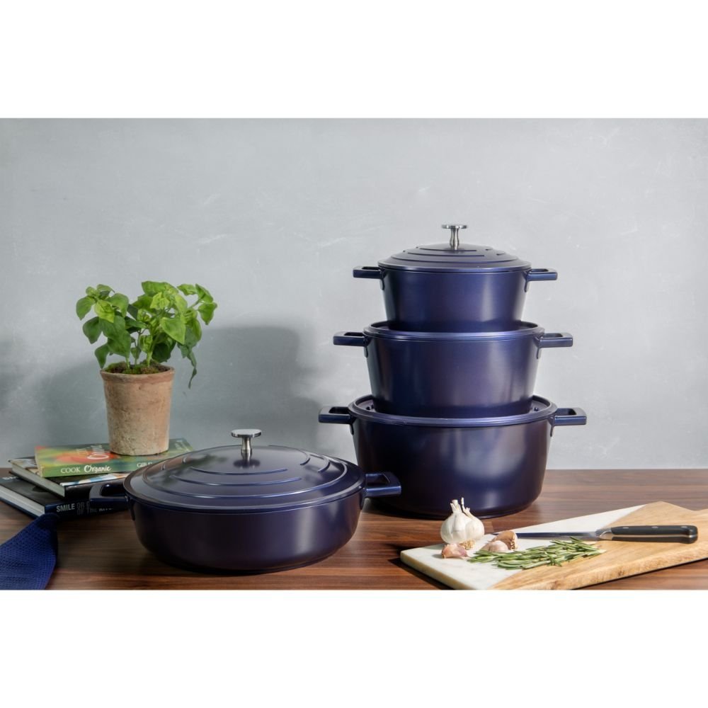 Braadpan, 20 cm, 2.5 L, Gietaluminium, Metallic Blauw - MasterClass