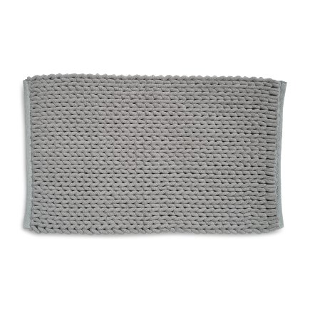 Badkamer Vloerkleed, Badmat, 120 x 70 cm, Grijs, Gerecycled Polyester, Katoen - Kela | Masha