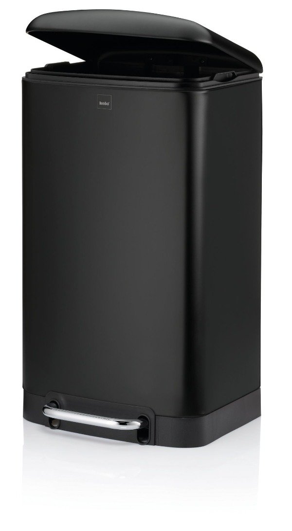 Afvalemmer, RVS, Zwart, 30 L - Kela | Davino