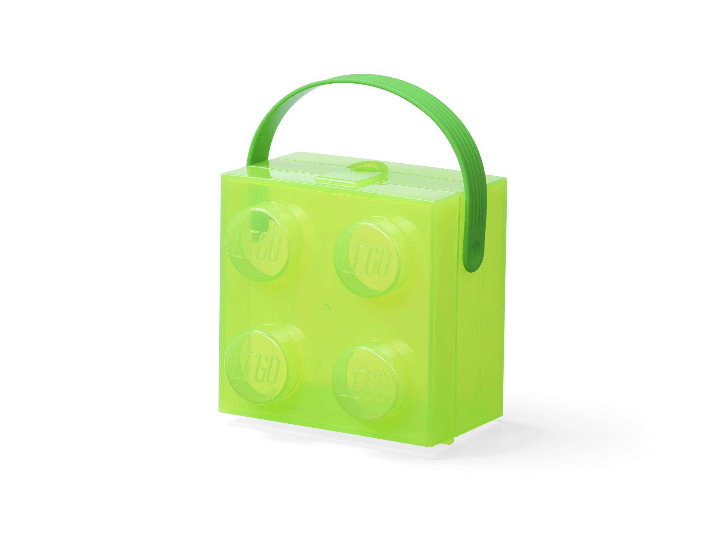 Lunchbox Brick 4 met Handvat, Transparant Groen - LEGO