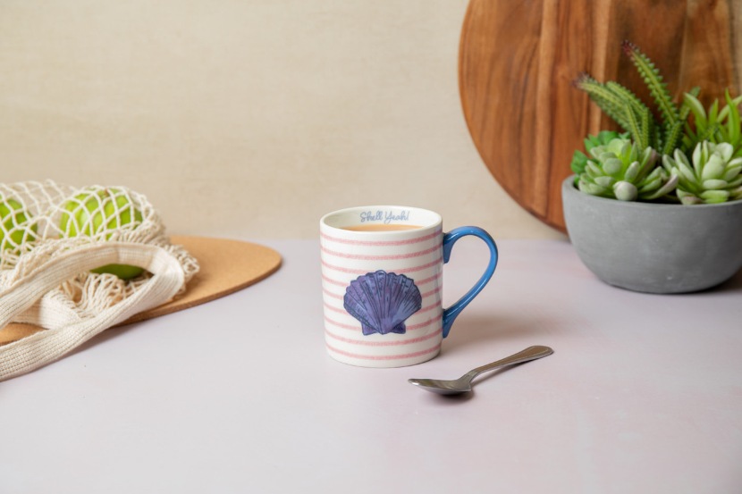 Mikasa Fine China 280ml Straight Sided Mug, Shell, Gift boxed