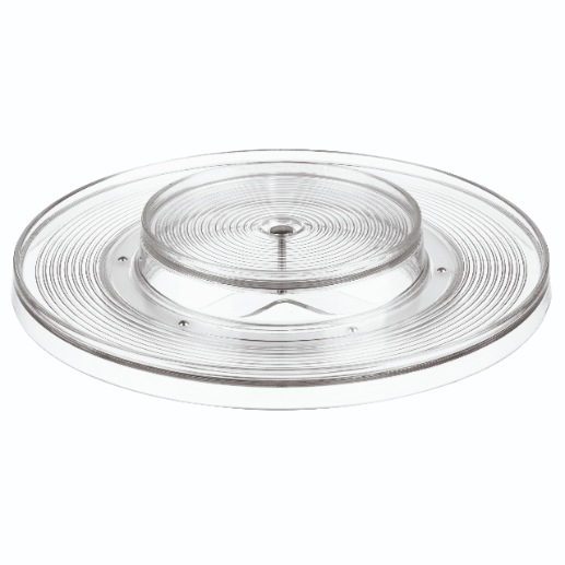 Lazy Susan Draaiplateau met Verhoging, 29.5 x 29.5 x 5.1 cm, Kunststof, Transparant - iDesign | Linus
