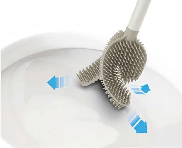Toiletborstel, Lekvrij, Antislip, Kunststof, Grijs - Joseph Joseph | Flex