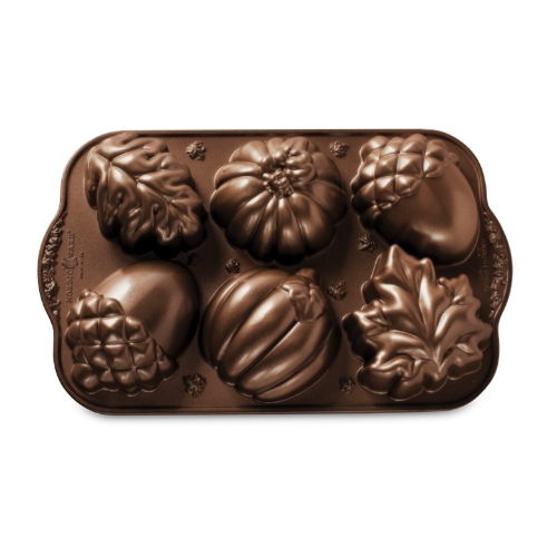 Bakvorm "Autumn Treats Pan" - Nordic Ware | Fall Harvest Bronze