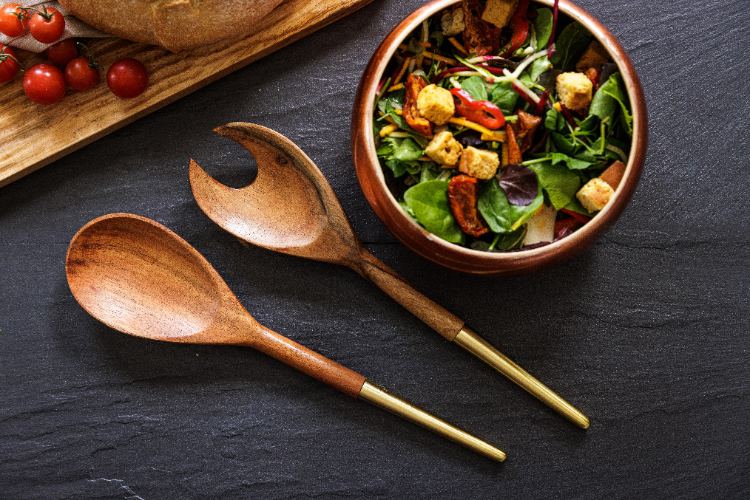 Saladecouvert, Acacia Hout, Goud, 31 cm - Artesà