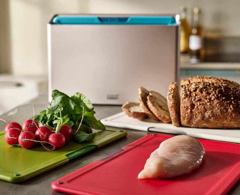 Snijplankenset Small, 31.8 x 7.5 x 22 CM, Set van 4 Stuks, Kunststof, Grijs - Joseph Joseph | Folio