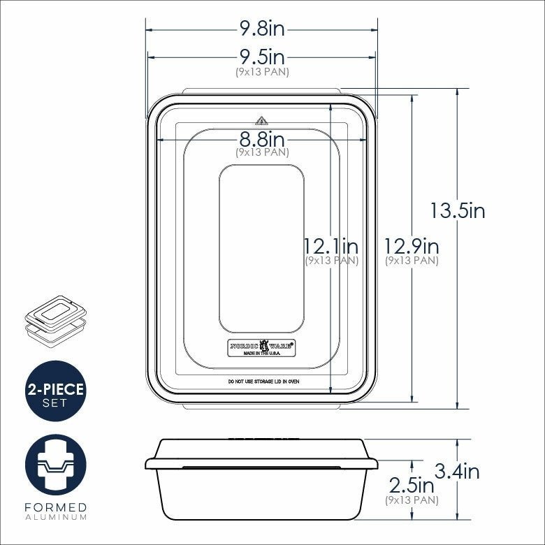 Bakvorm, Rechthoek, met Deksel, 25 x 34 cm, Aluminium, Nordic Ware | Naturals