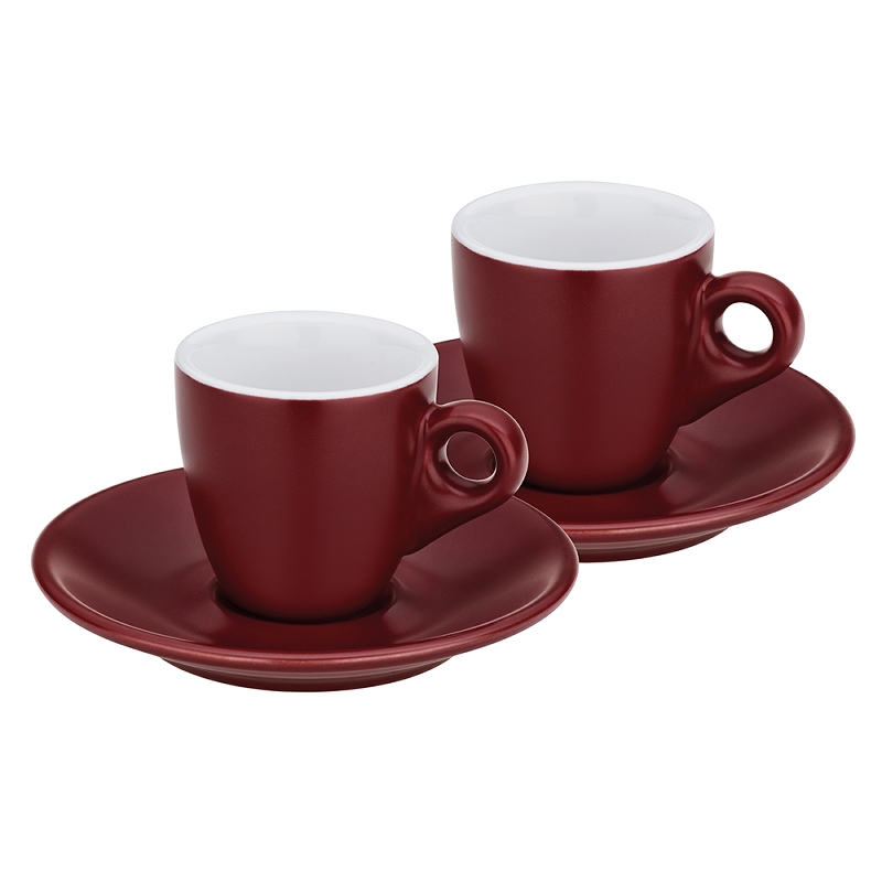 Espresso Kop en Schotel Set, Rood - Kela | Mattia