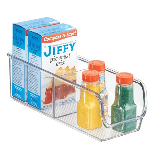 Open Opbergbox met 2 Vakken, 10.2 x 27.9 x 8.9 cm, Kunststof, Transparant - iDesign | Linus