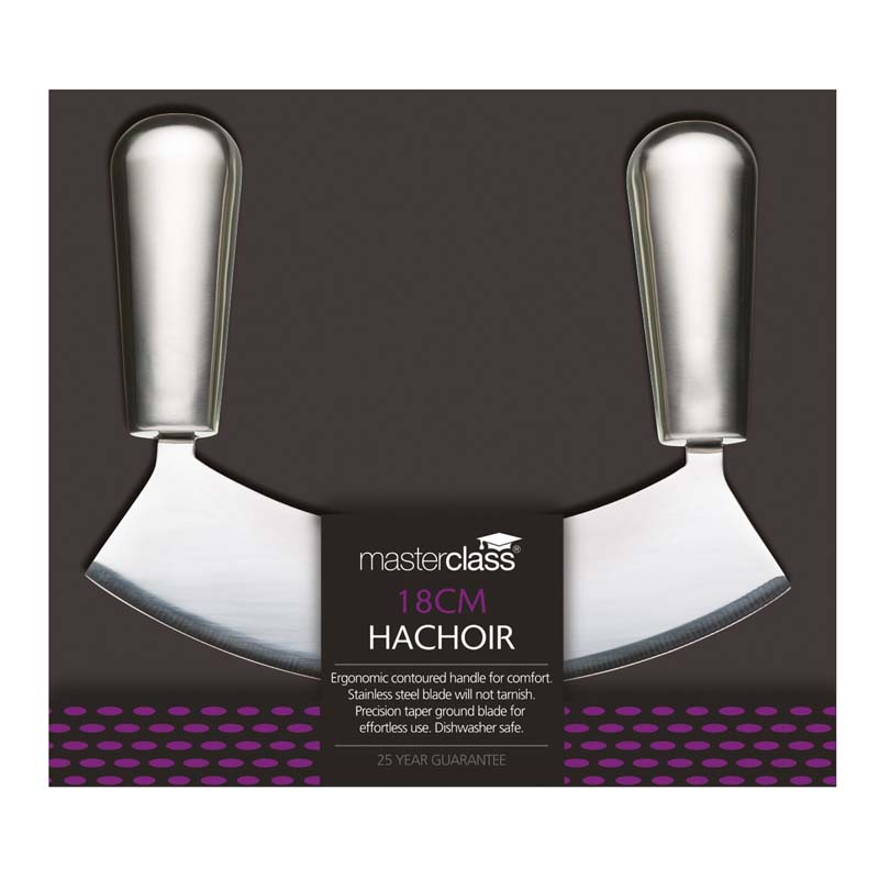 Wiegemes 18cm, Roestvrijstaal - Hachoir - Keukenmes - Duurzaam - MasterClass | Acero