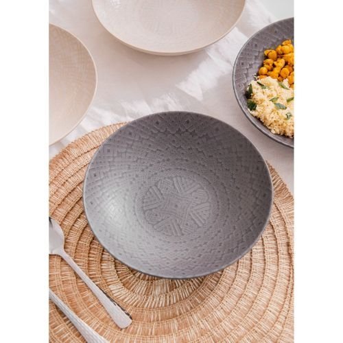 Pastakom, Set van 4 Stuks, 22 x 5 cm, Grijs en Zwart Reliëf - KitchenCraft