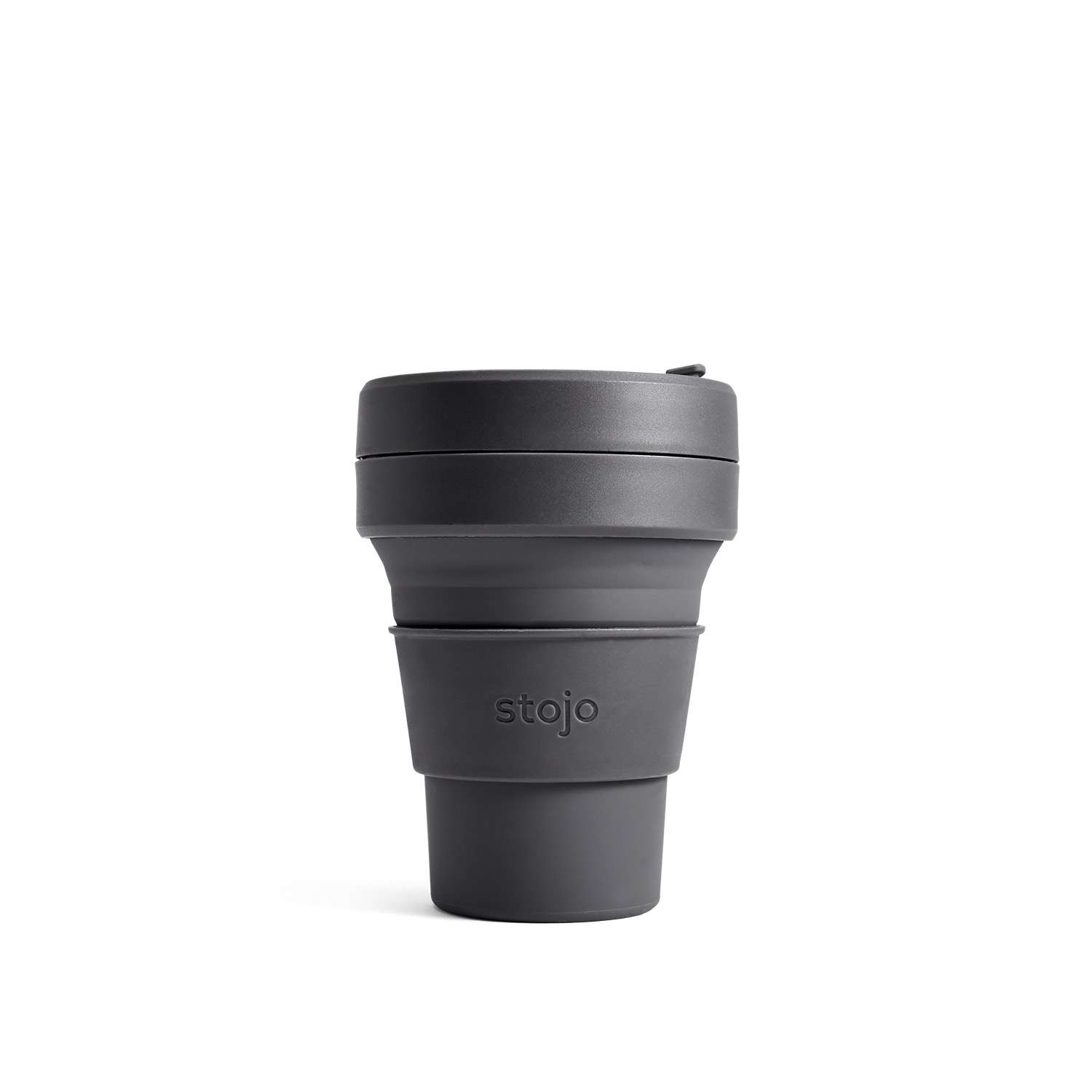 Pocket Cup, Carbon - 355 ml - Drinkbeker - Koffiebeker - Zwart - Opvouwbaar | Stojo