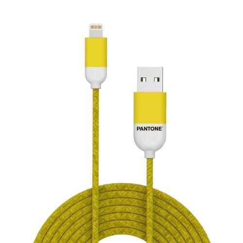 USB-Lightning Kabel, Geel - Rubber - Celly | Pantone