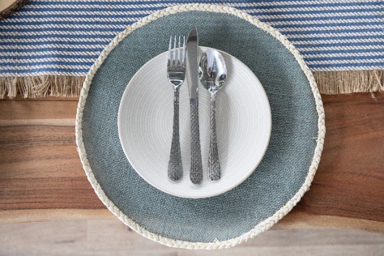 Placemats, Set van 4 Stuks, Geweven, Grijs, 39 cm - Creative Tops