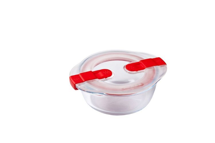 Cook & Heat Ronde Schaal Met Magnetronbestendige Deksel - Set van 3 Stuks - Glas - Pyrex