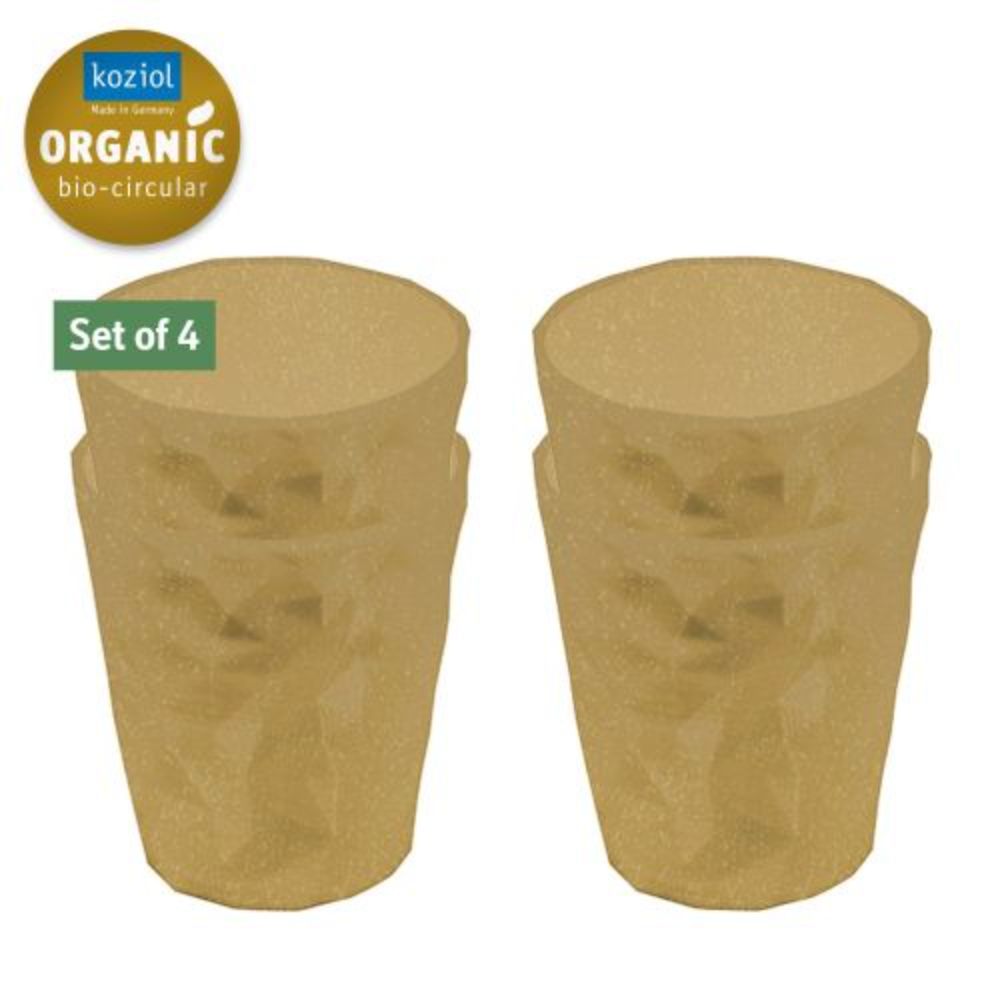 Drinkbeker, 0.25 L, Set van 4, Organic, Houtvezels - Koziol | Club S 2.0