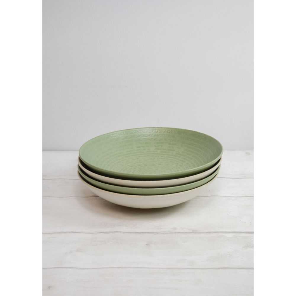 Pastakom, Set van 4 Stuks, 22 x 5 cm, Groen en Wit - KitchenCraft